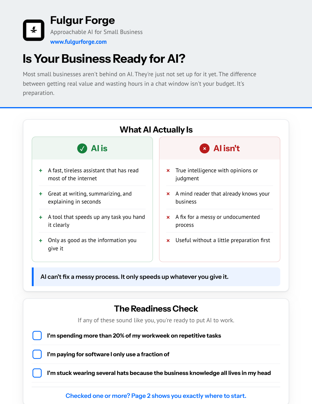 Preview of the AI Readiness guide